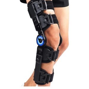 Adjustable Hinged Black Knee Brace